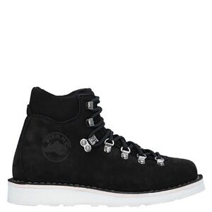 Black Men's Suede Hiking Boot with White Sole